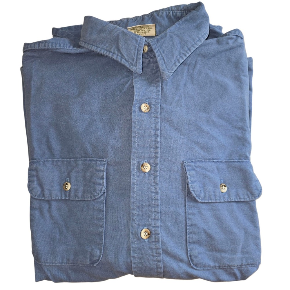 Five Brother Mens 2XL Blue Long Sleeve Work Shirt Button Up‎ Utility Pockets